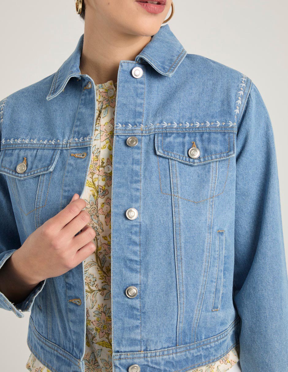 Chamarra casual de mezclilla para mujer 4