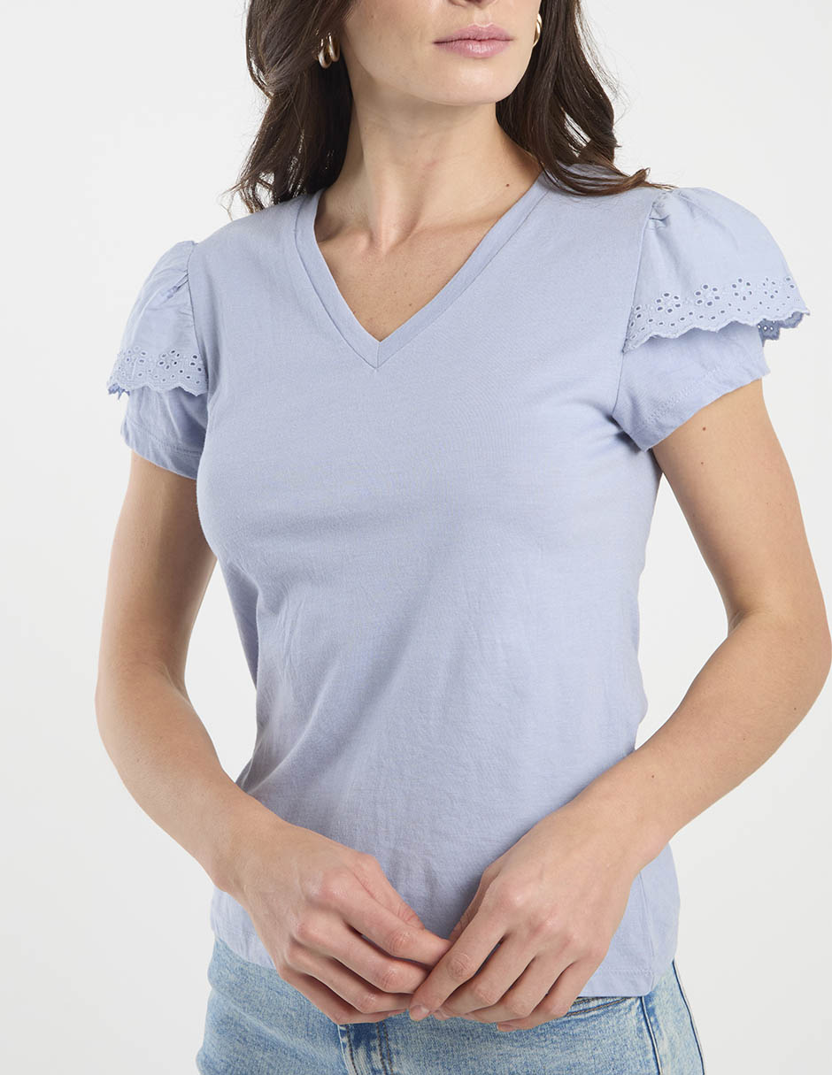 PLAYERA 2410491003-R2605, CH, AZUL ZEN