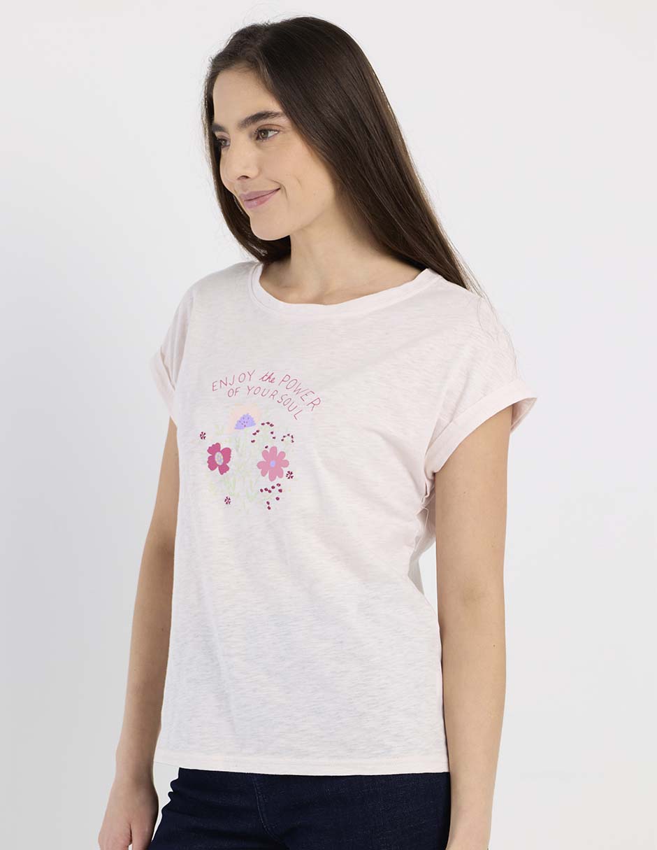 Playera manga corta cuello redondo para mujer 2