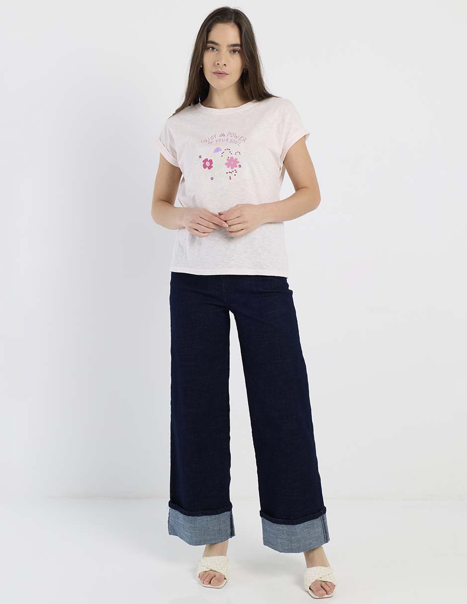 Playera manga corta cuello redondo para mujer 3