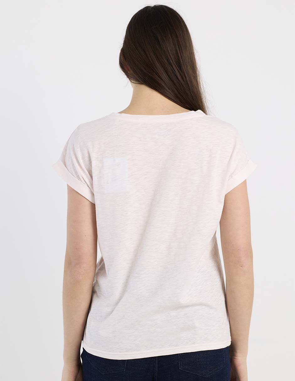 Playera manga corta cuello redondo para mujer 6