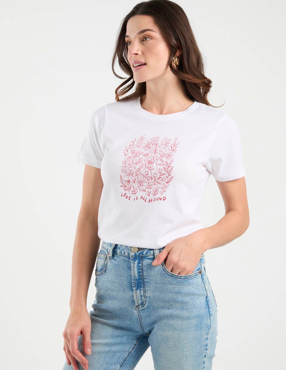 Playera manga corta cuello redondo para mujer 2