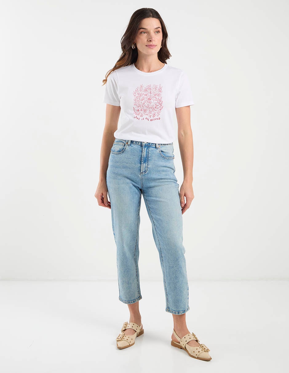 Playera manga corta cuello redondo para mujer 3