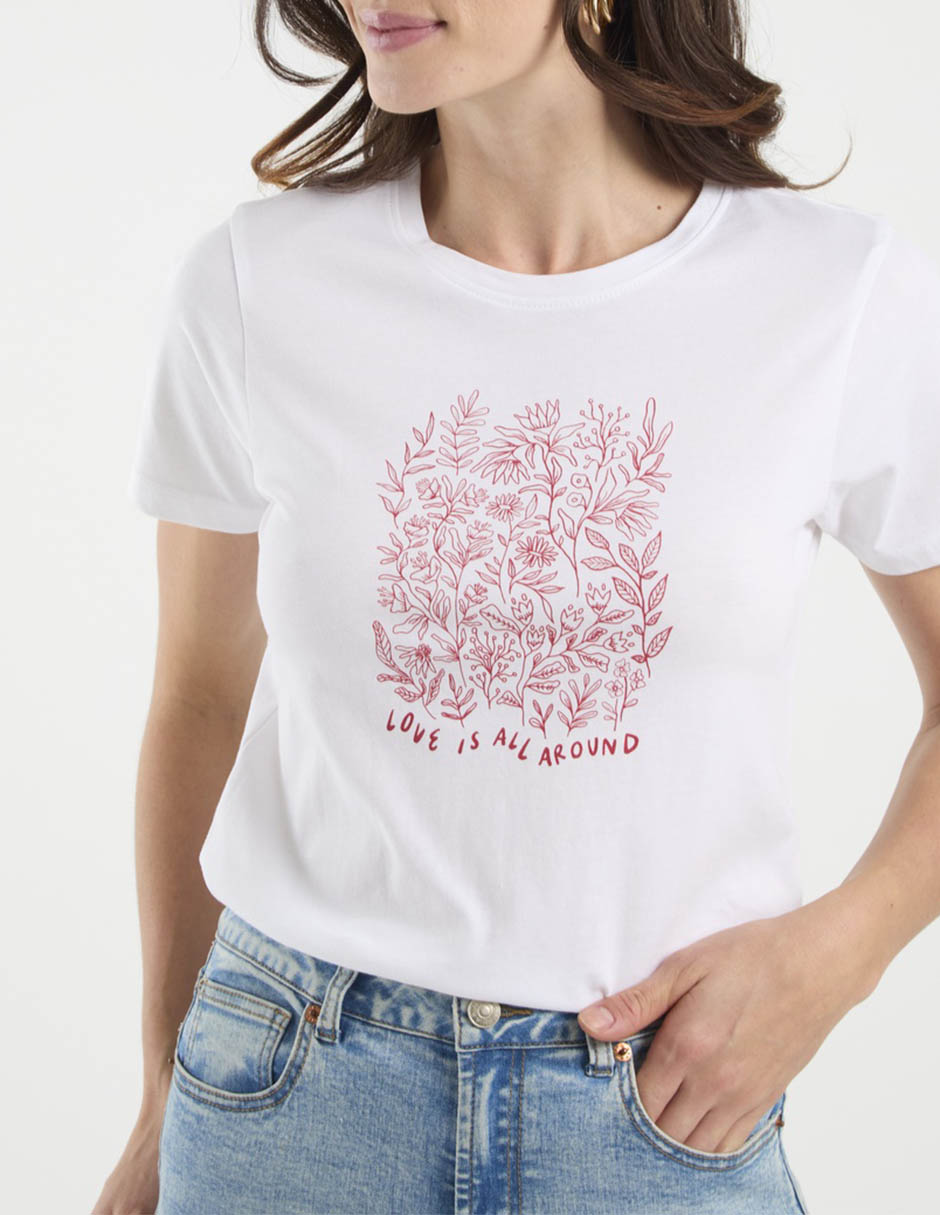 Playera manga corta cuello redondo para mujer 4