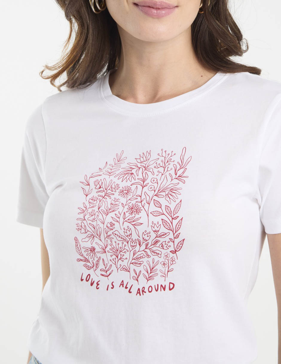 Playera manga corta cuello redondo para mujer 5