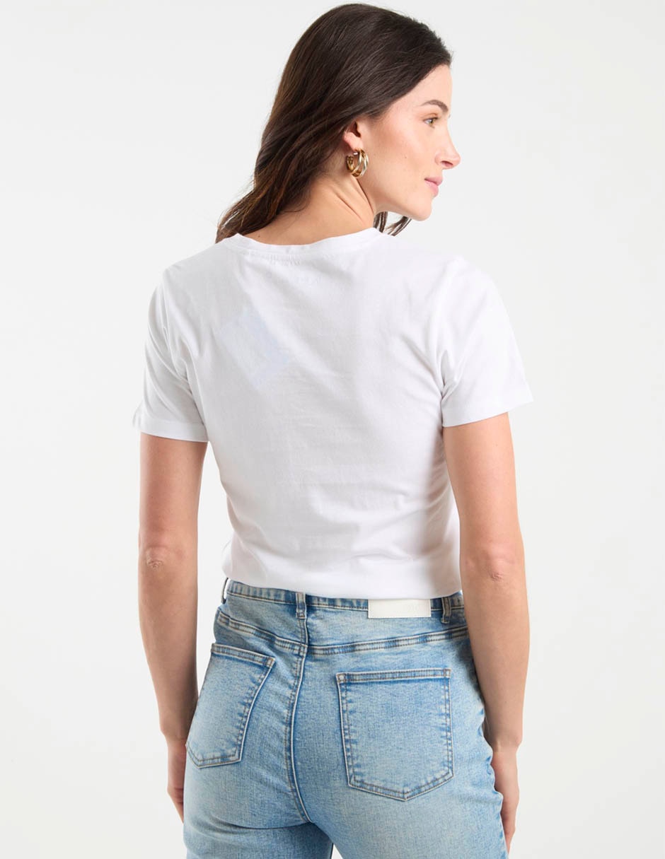 Playera manga corta cuello redondo para mujer 6
