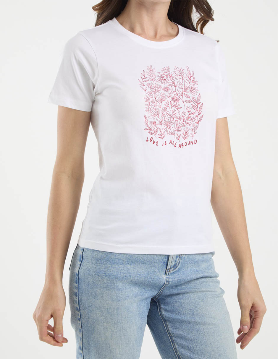 Playera manga corta cuello redondo para mujer 7