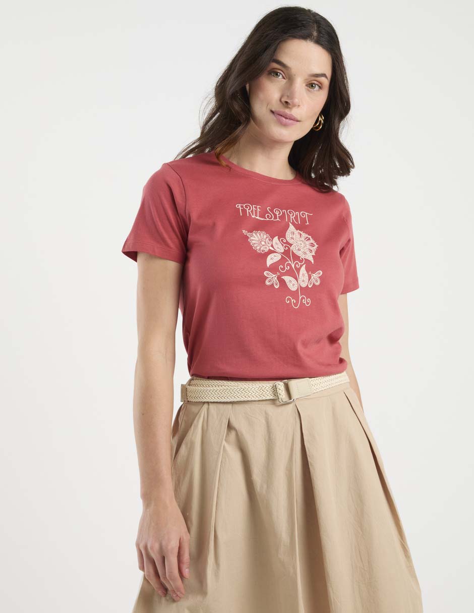Playera manga corta cuello redondo para mujer Playera manga corta cuello redondo para mujer