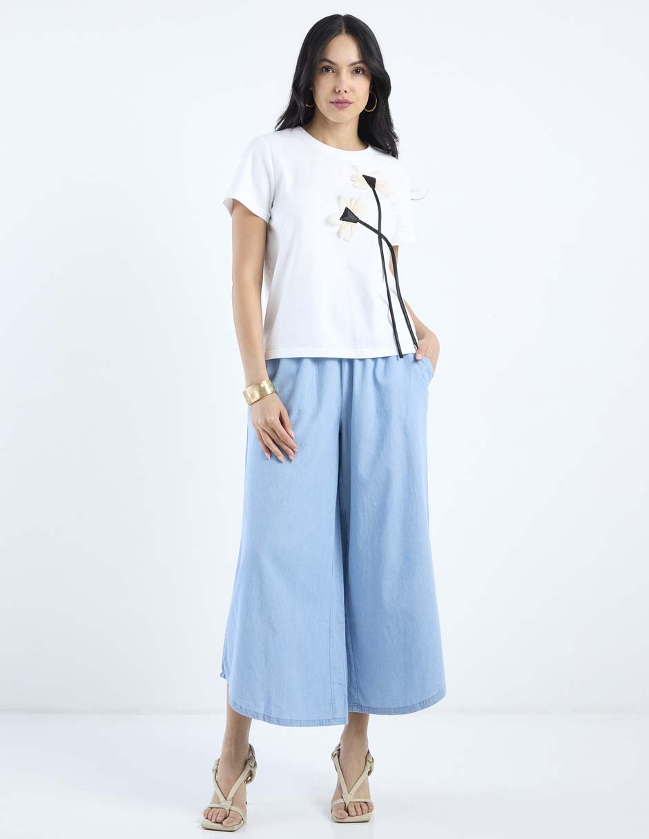 Pantalón coulotte amplio para mujer 2