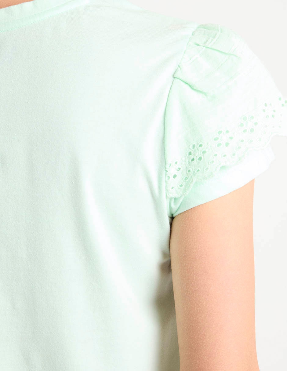 Playera manga corta cuello V para mujer 5