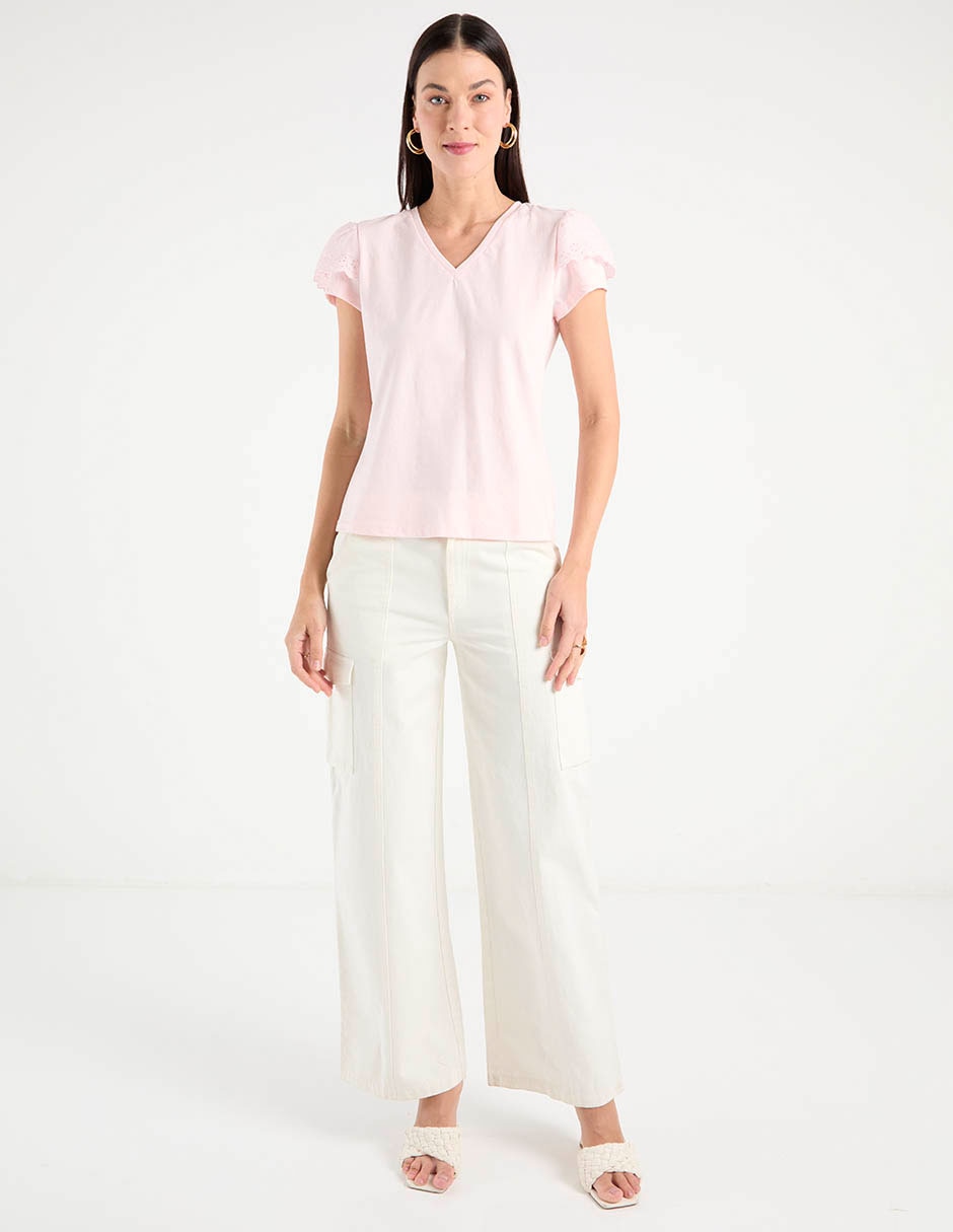 PLAYERA 2410491003-R2, EG, LILA PÁLIDO