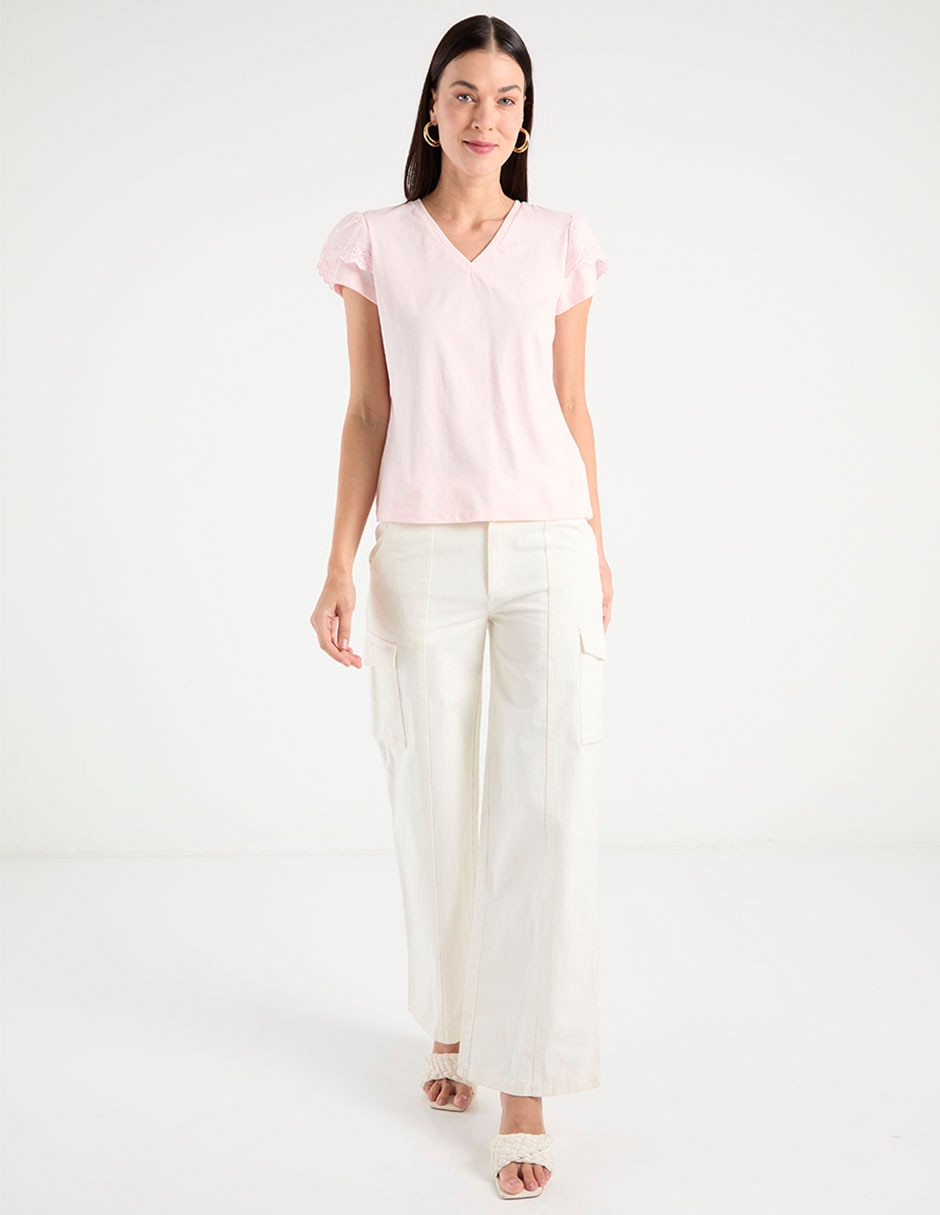 PLAYERA 2410491003-R2, EG, LILA PÁLIDO