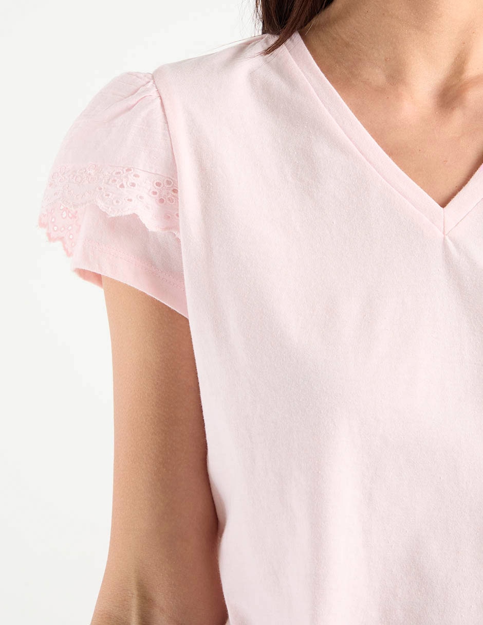 PLAYERA 2410491003-R2, EG, LILA PÁLIDO