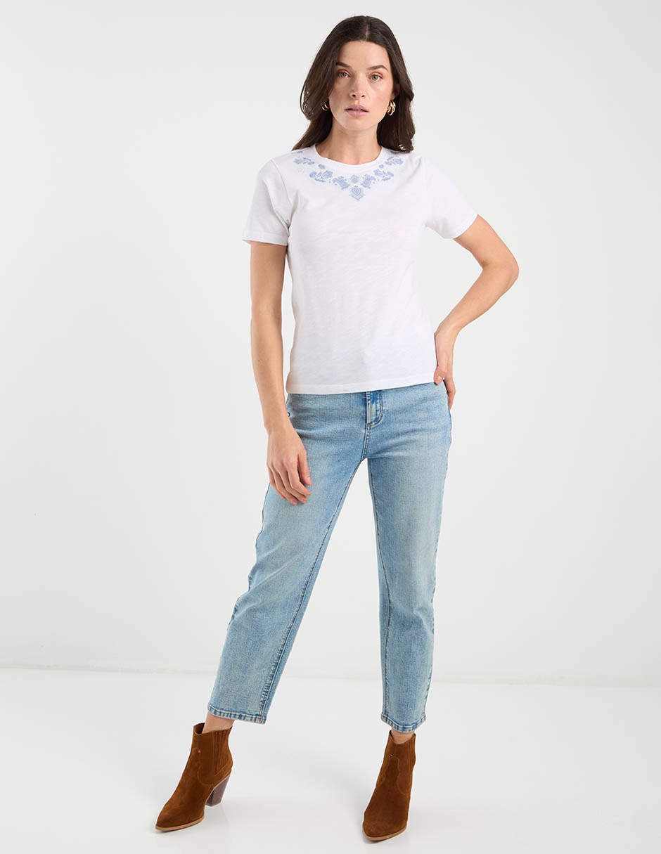 Playera manga corta cuello redondo para mujer 3