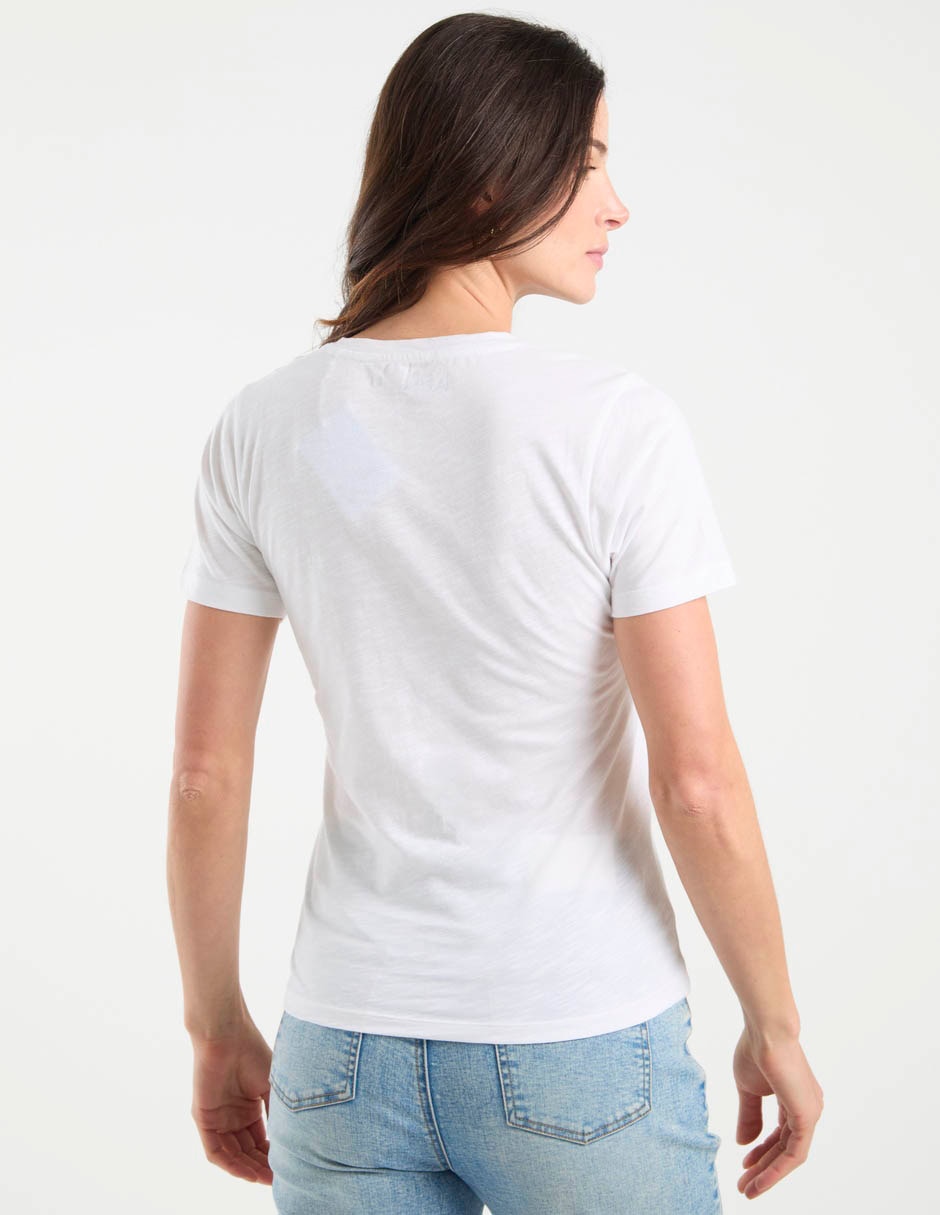 Playera manga corta cuello redondo para mujer 6