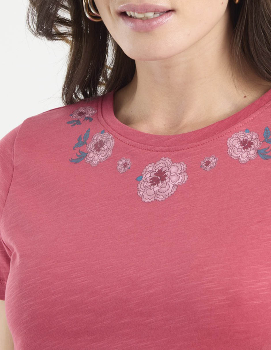 Playera manga corta cuello redondo para mujer 4