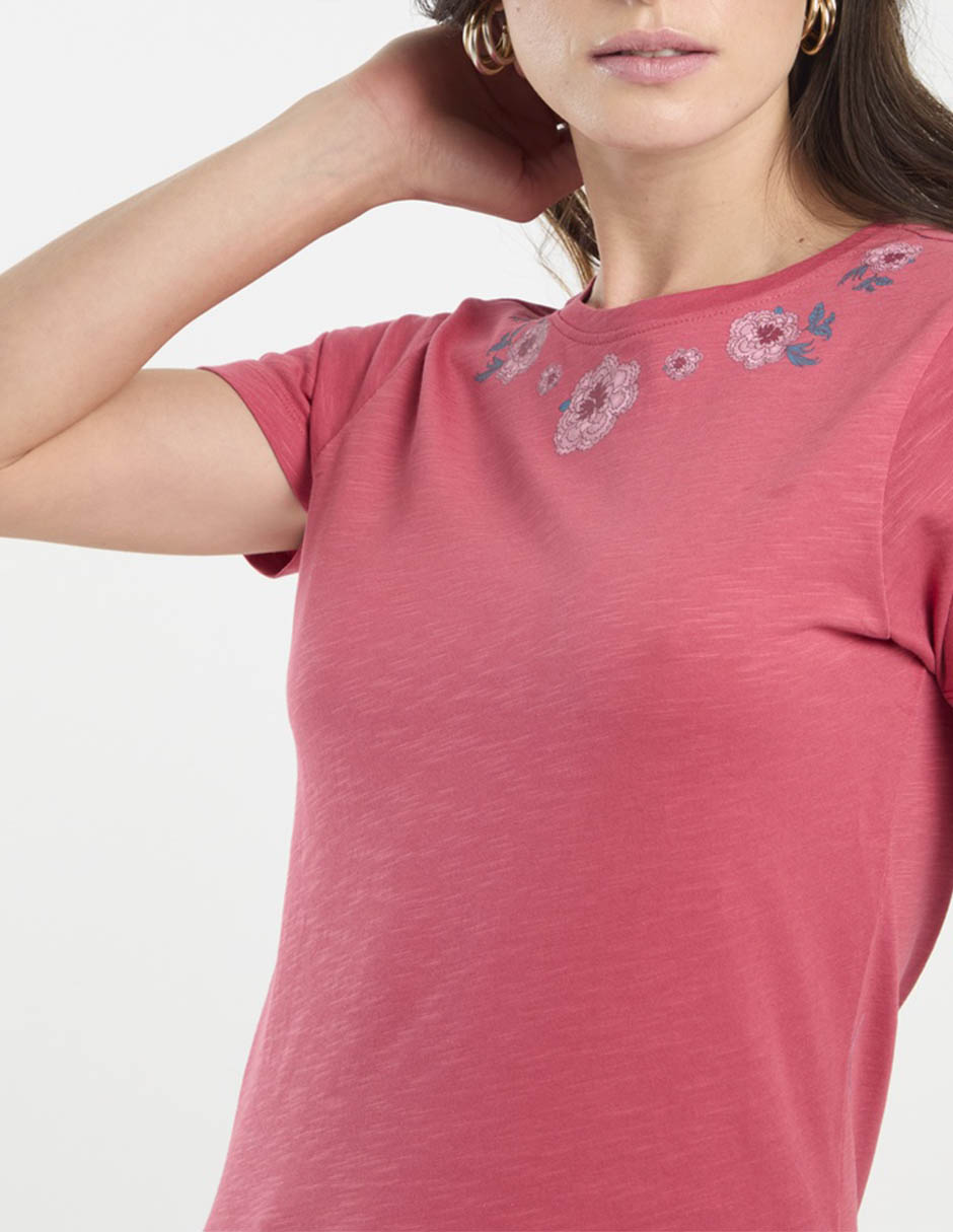 Playera manga corta cuello redondo para mujer 5