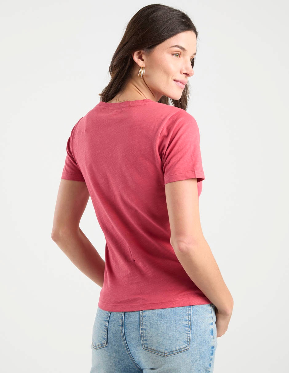 Playera manga corta cuello redondo para mujer 6