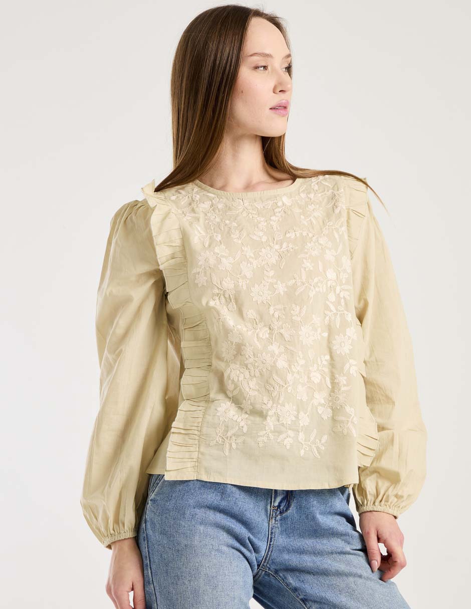 Blusa manga larga para mujer