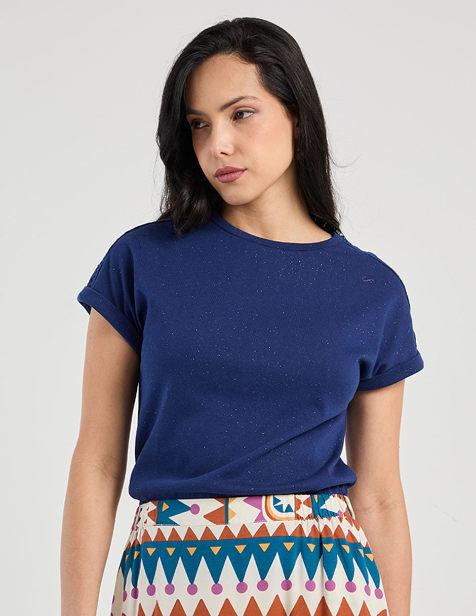 Playera manga corta cuello redondo para mujer 2