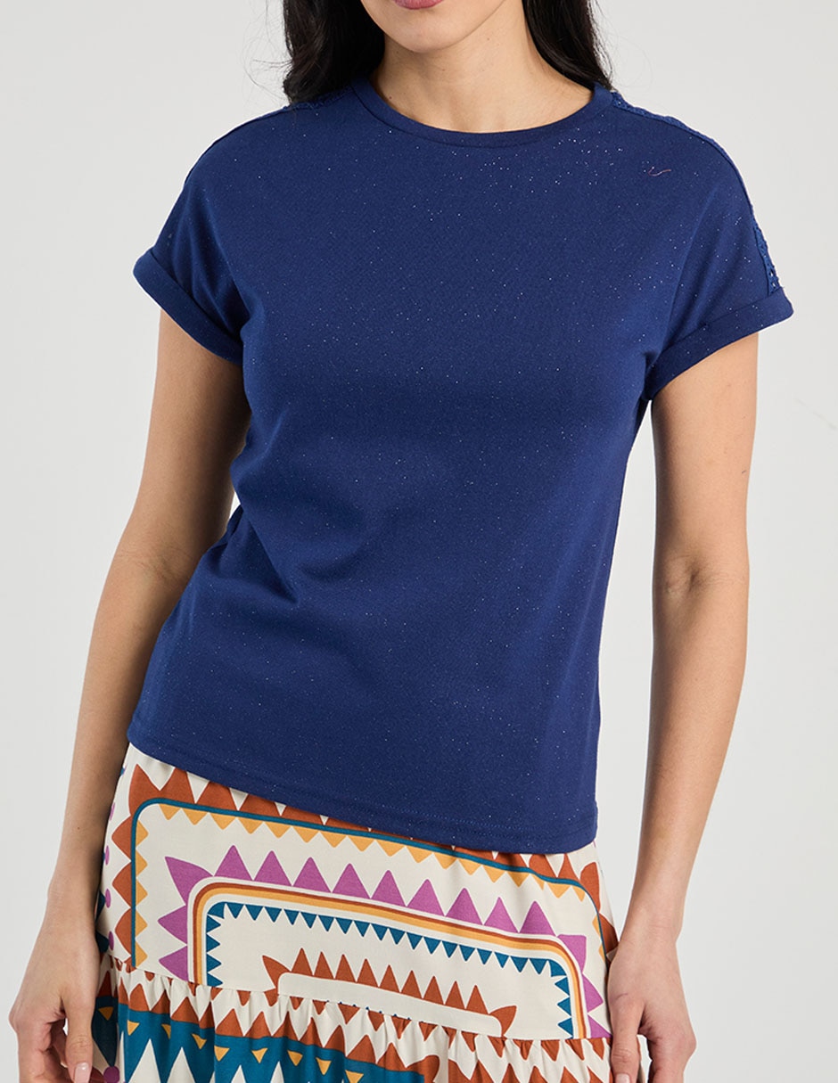 Playera manga corta cuello redondo para mujer 7
