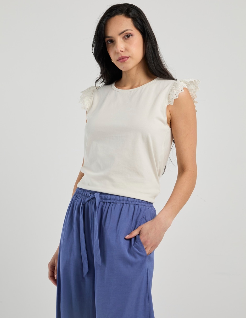 Playera cuello redondo para mujer