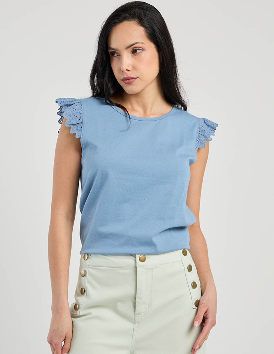 Playera manga corta cuello redondo para mujer Playera manga corta cuello redondo para mujer