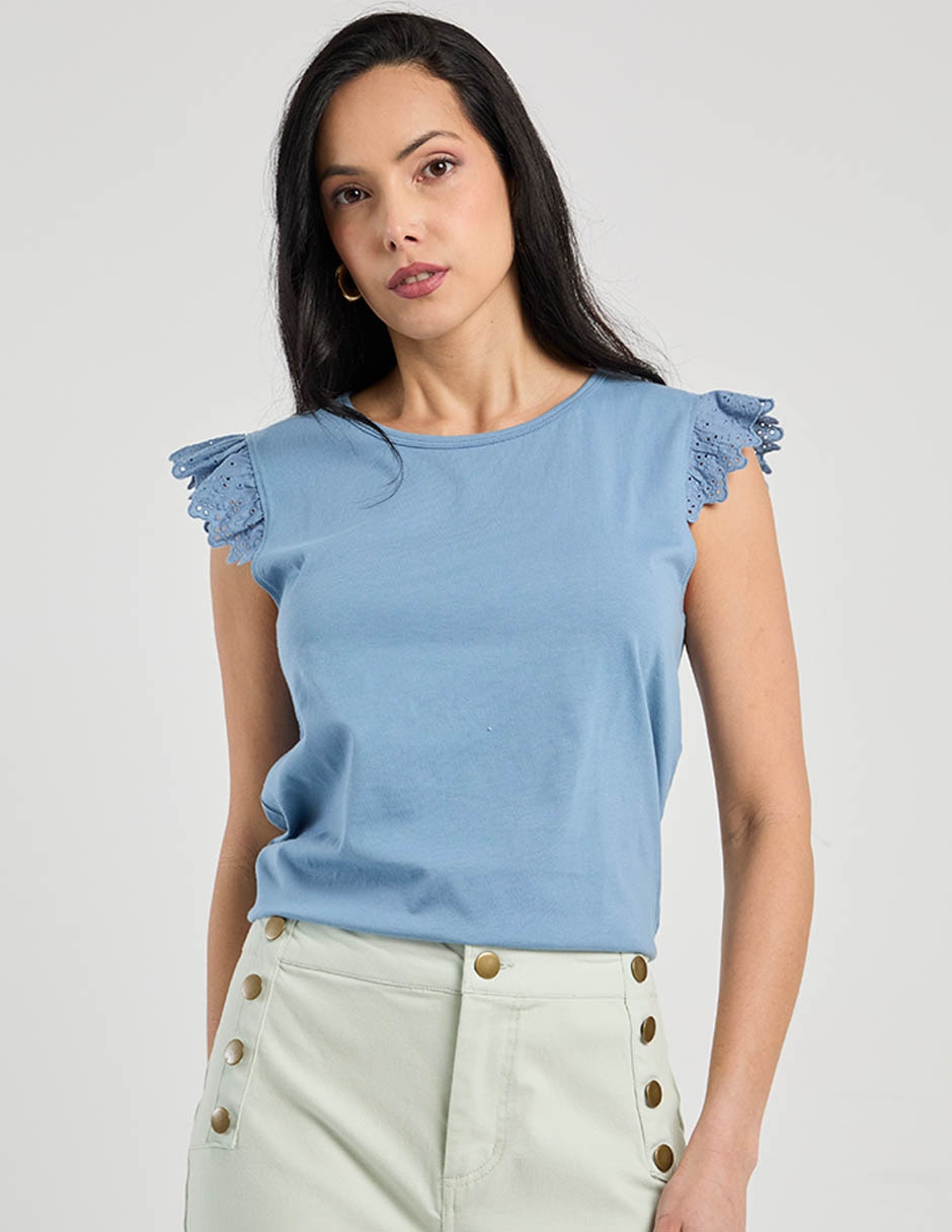 Playera manga corta cuello redondo para mujer 2
