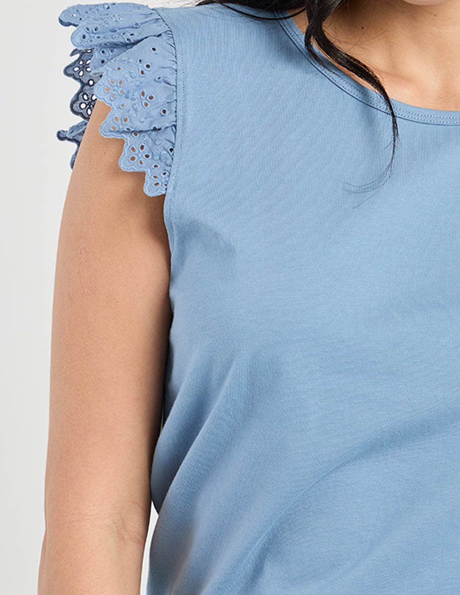 Playera manga corta cuello redondo para mujer 4