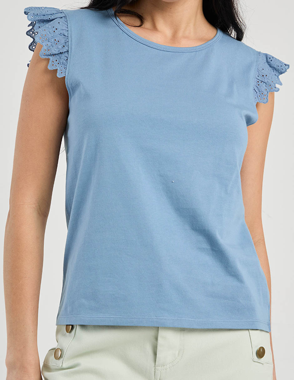 Playera manga corta cuello redondo para mujer 7