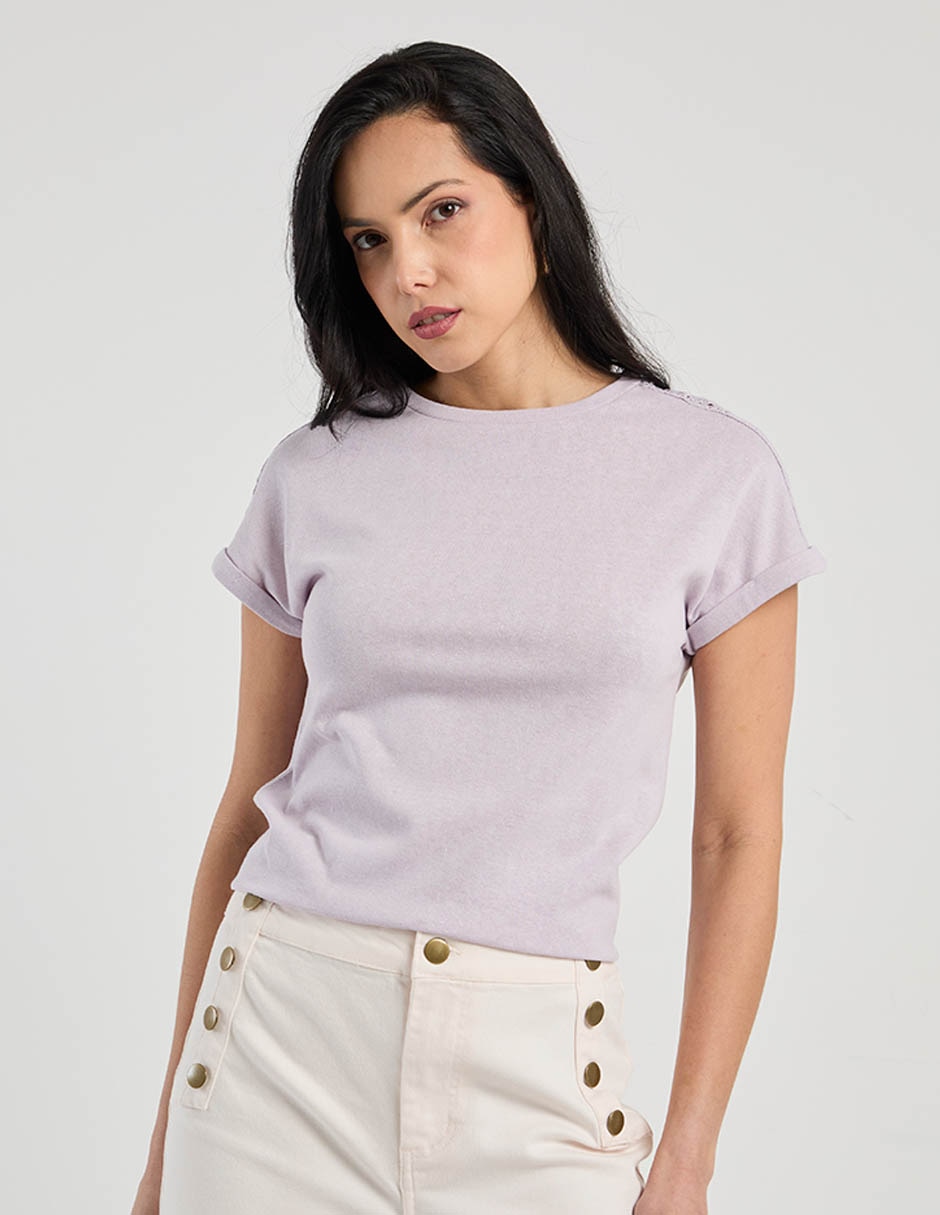 Playera manga corta cuello redondo para mujer 2