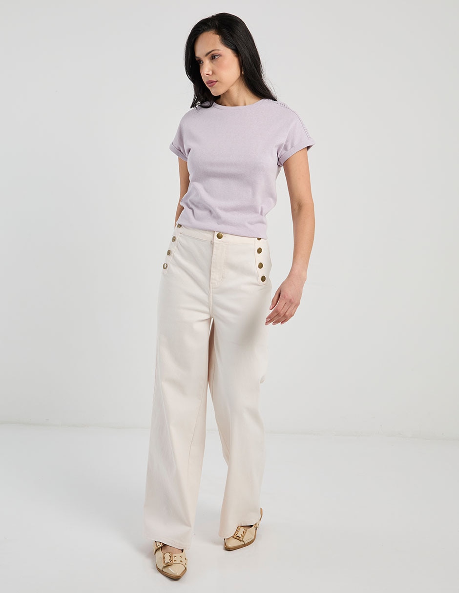 Playera manga corta cuello redondo para mujer 3