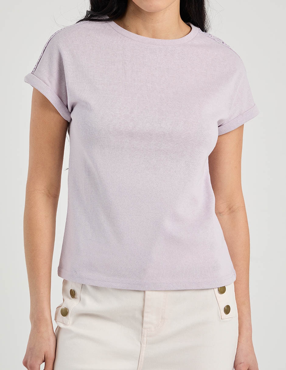 Playera manga corta cuello redondo para mujer 7