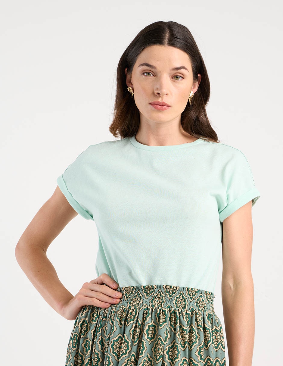 Playera manga corta cuello redondo para mujer Playera manga corta cuello redondo para mujer