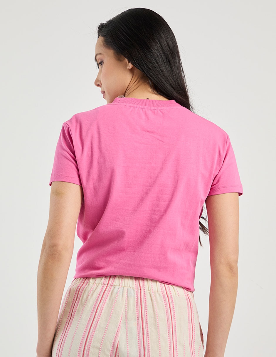Playera manga corta cuello redondo para mujer 6