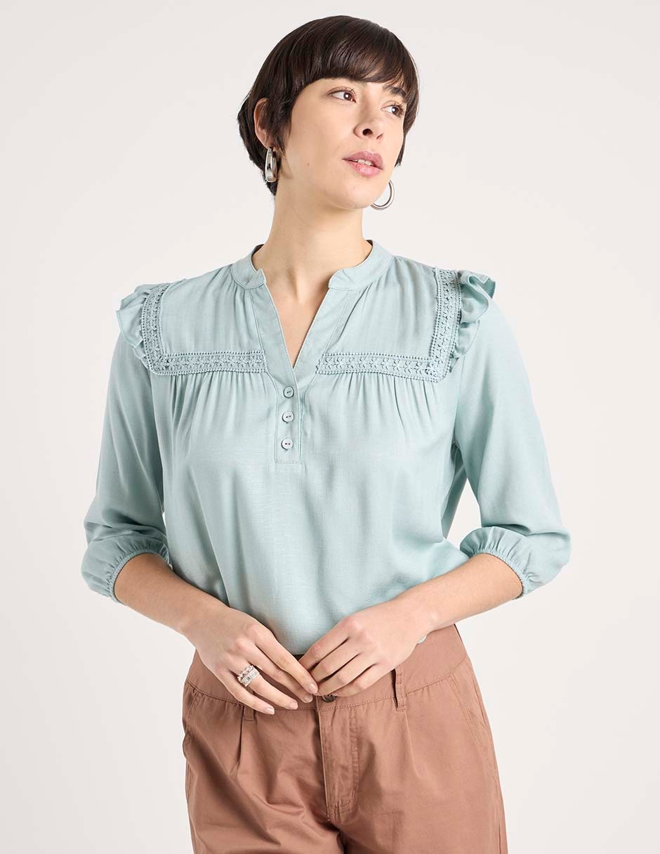 Blusa manga 3/4 para mujer Blusa manga 3/4 para mujer
