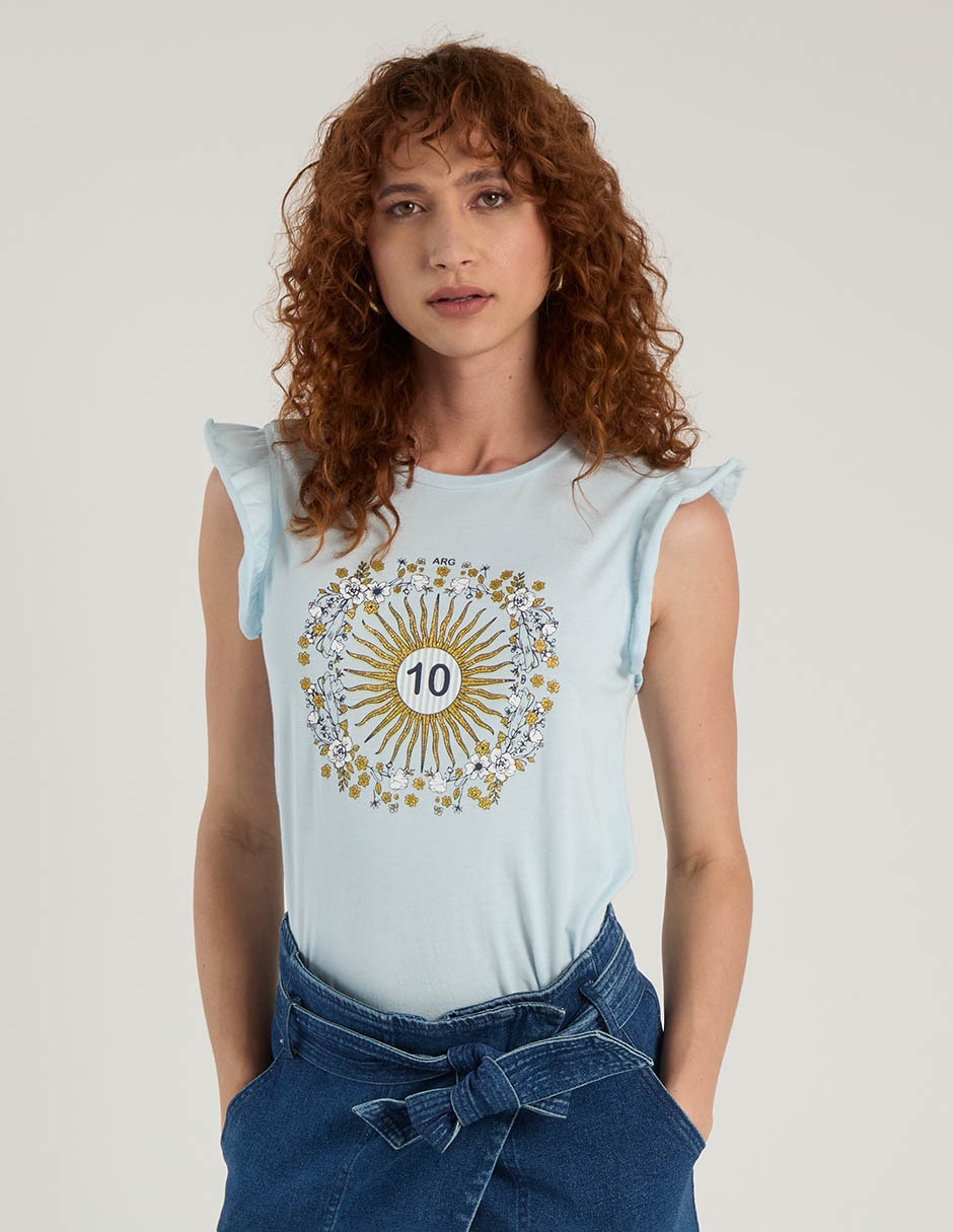 Playera manga corta cuello redondo para mujer Playera manga corta cuello redondo para mujer
