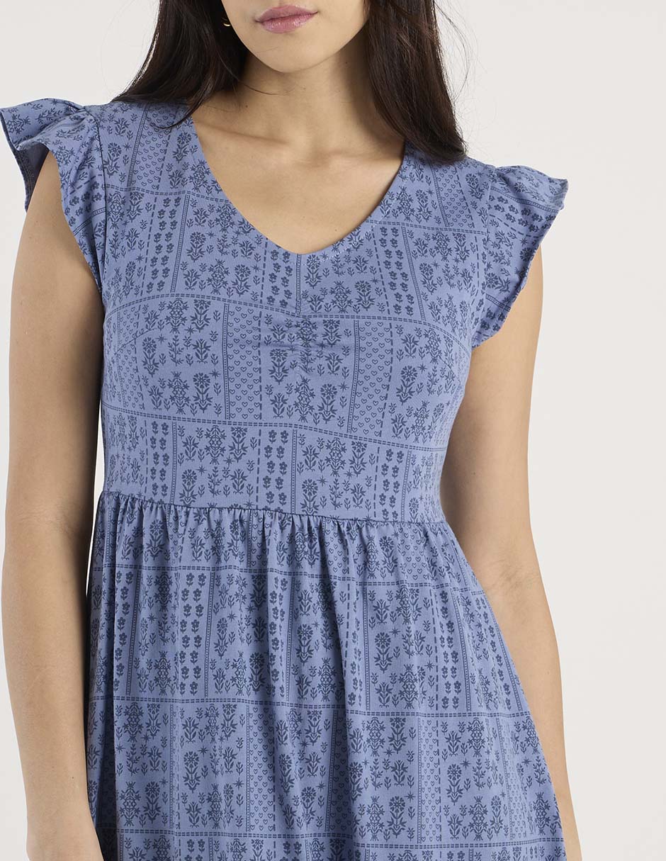 VESTIDO 3/4 WEEK BY WE, EG, AZUL ACERO