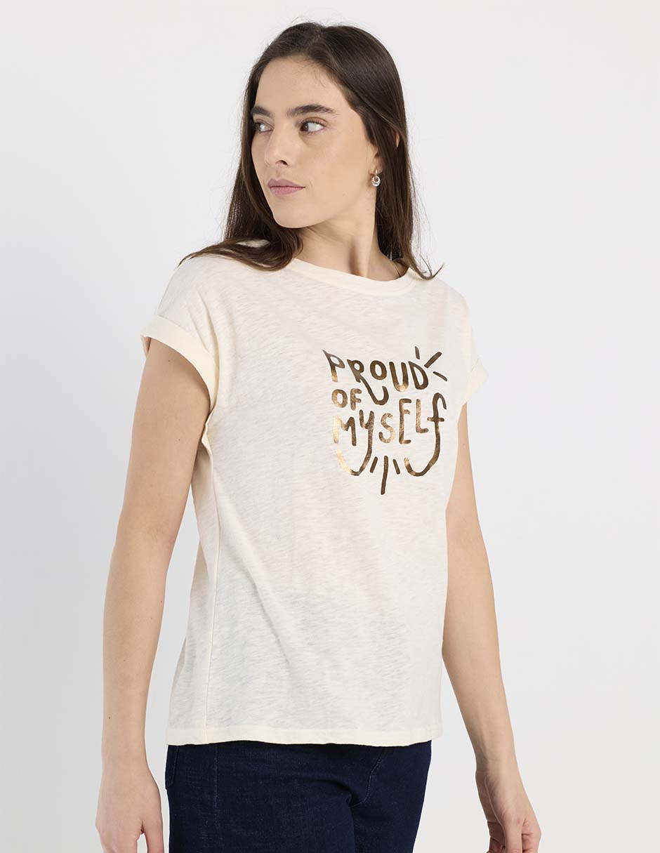 Playera manga corta cuello redondo para mujer 2