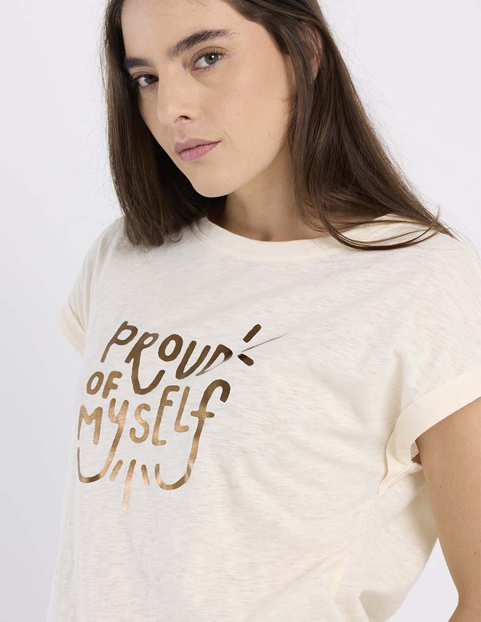 Playera manga corta cuello redondo para mujer 4