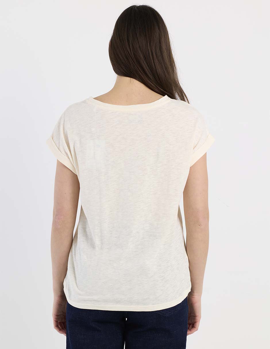 Playera manga corta cuello redondo para mujer 6
