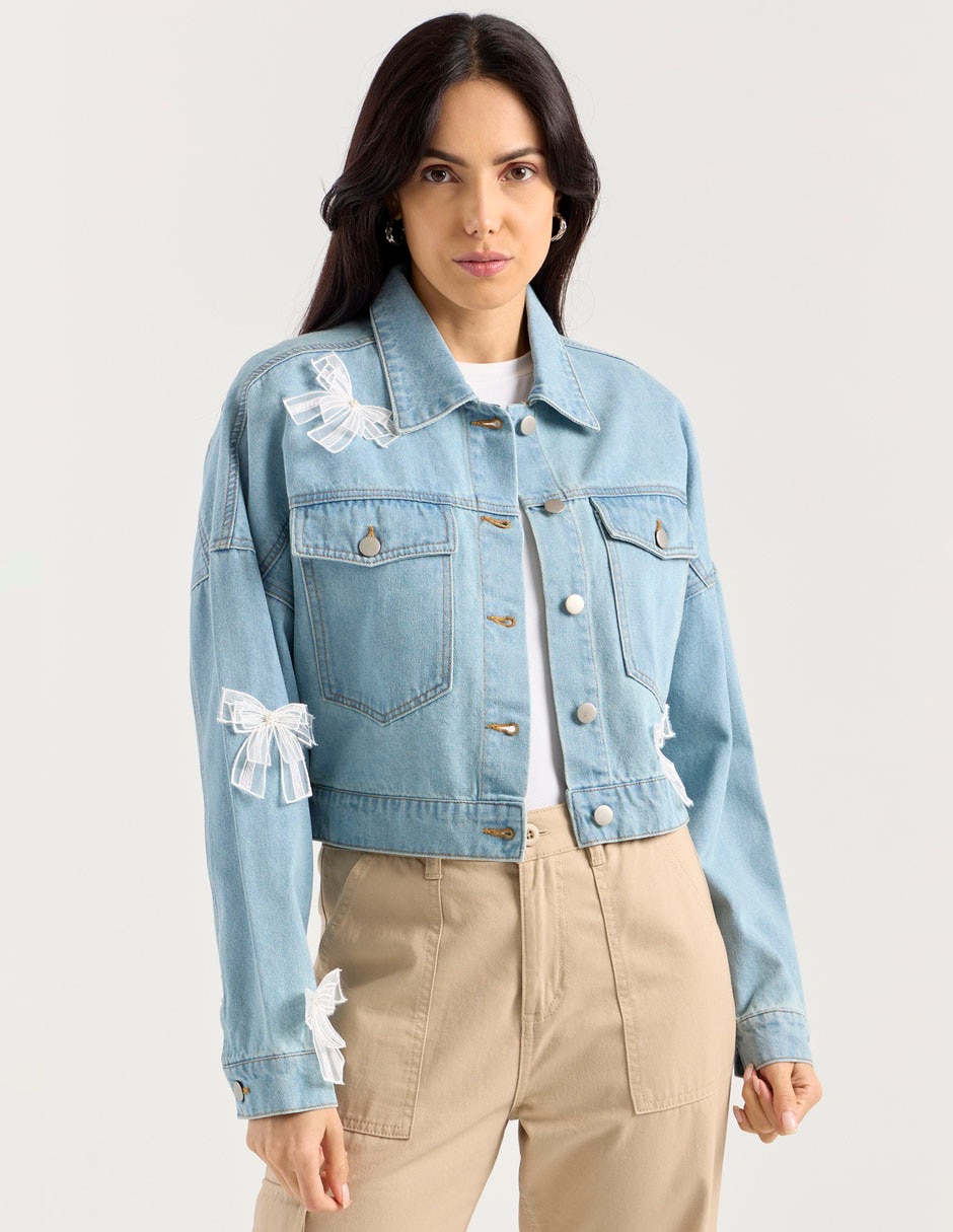 Chamarra denim de mezclilla para mujer Chamarra denim de mezclilla para mujer