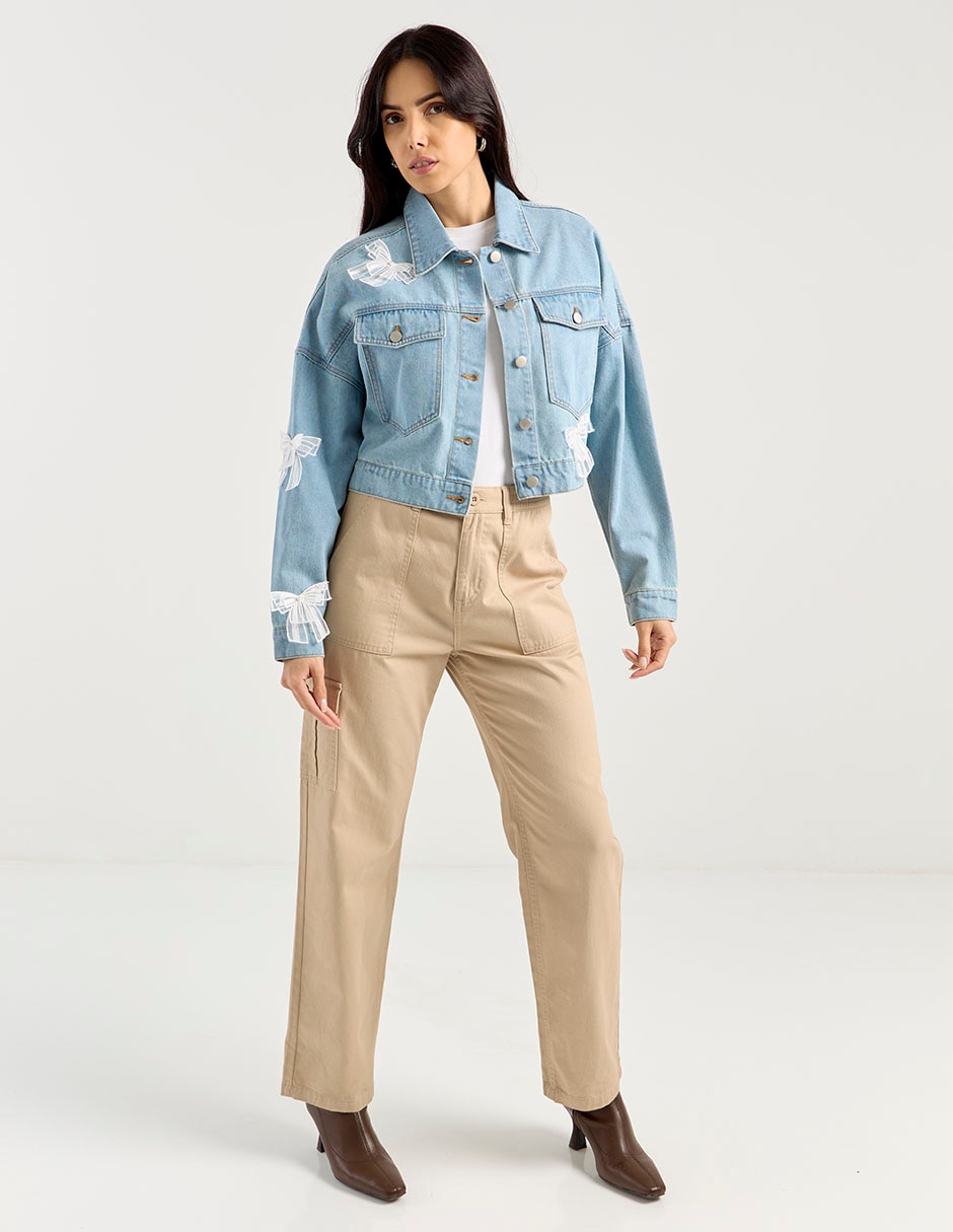 Chamarra denim de mezclilla para mujer 3