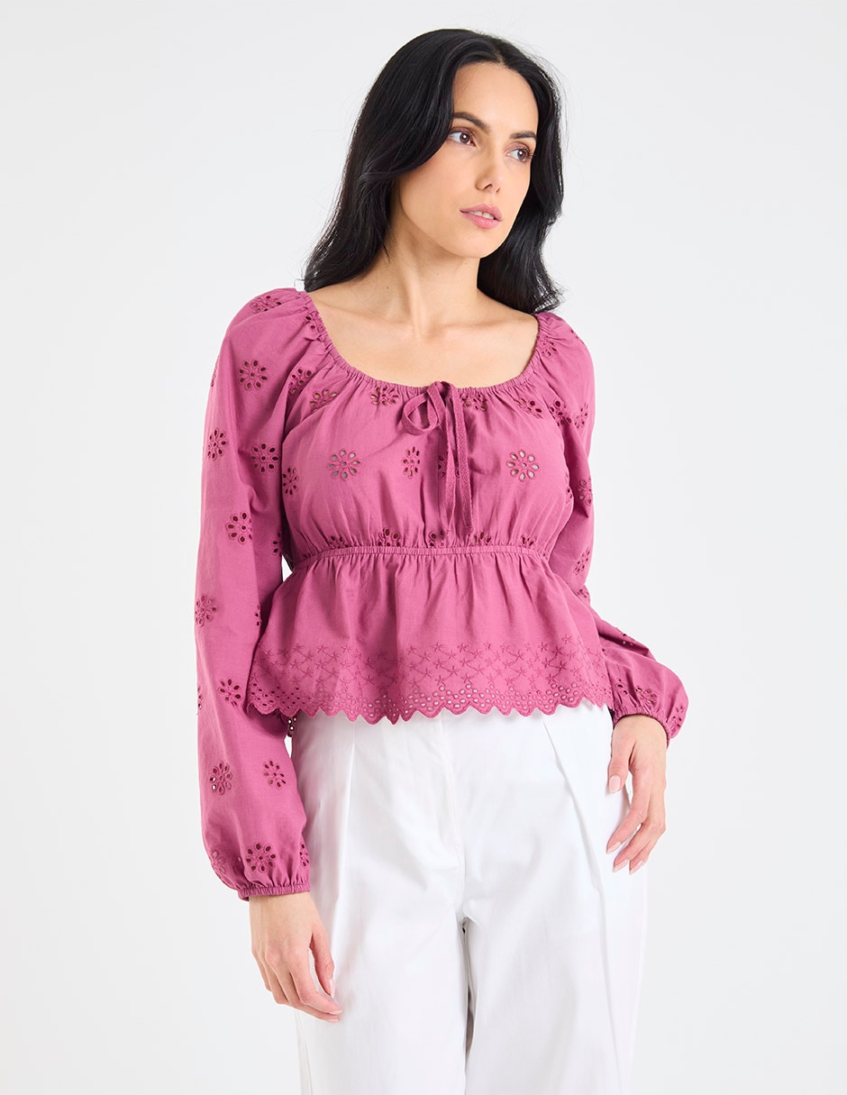 Blusa manga larga para mujer