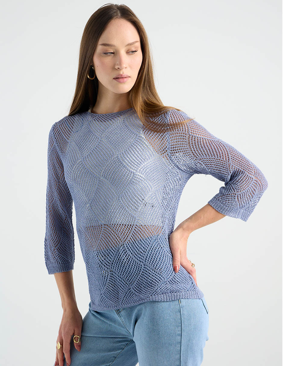 Suéter cuello redondo para mujer