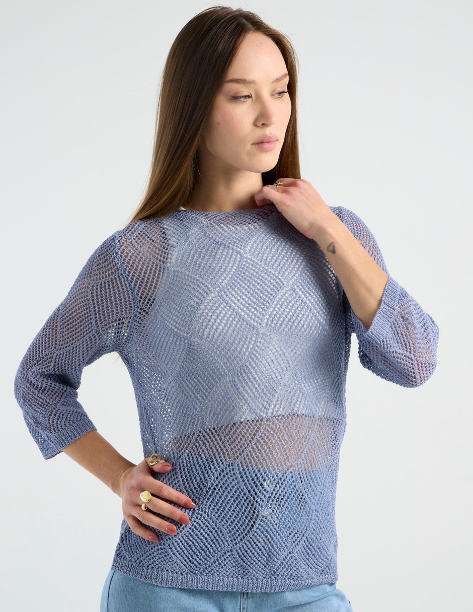 Suéter cuello redondo para mujer 2