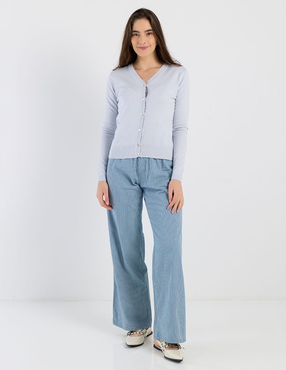Jeans easy pant wide leg para mujer 3
