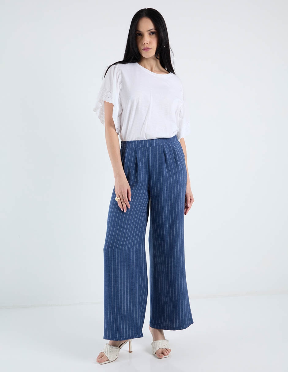 Pantalón acampanado wide leg para mujer 2