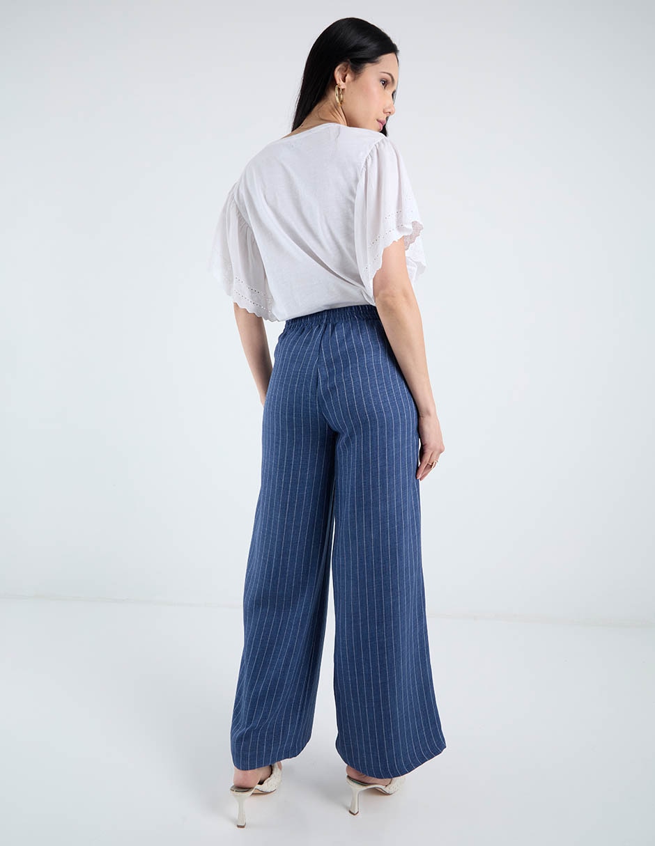 Pantalón acampanado wide leg para mujer 6