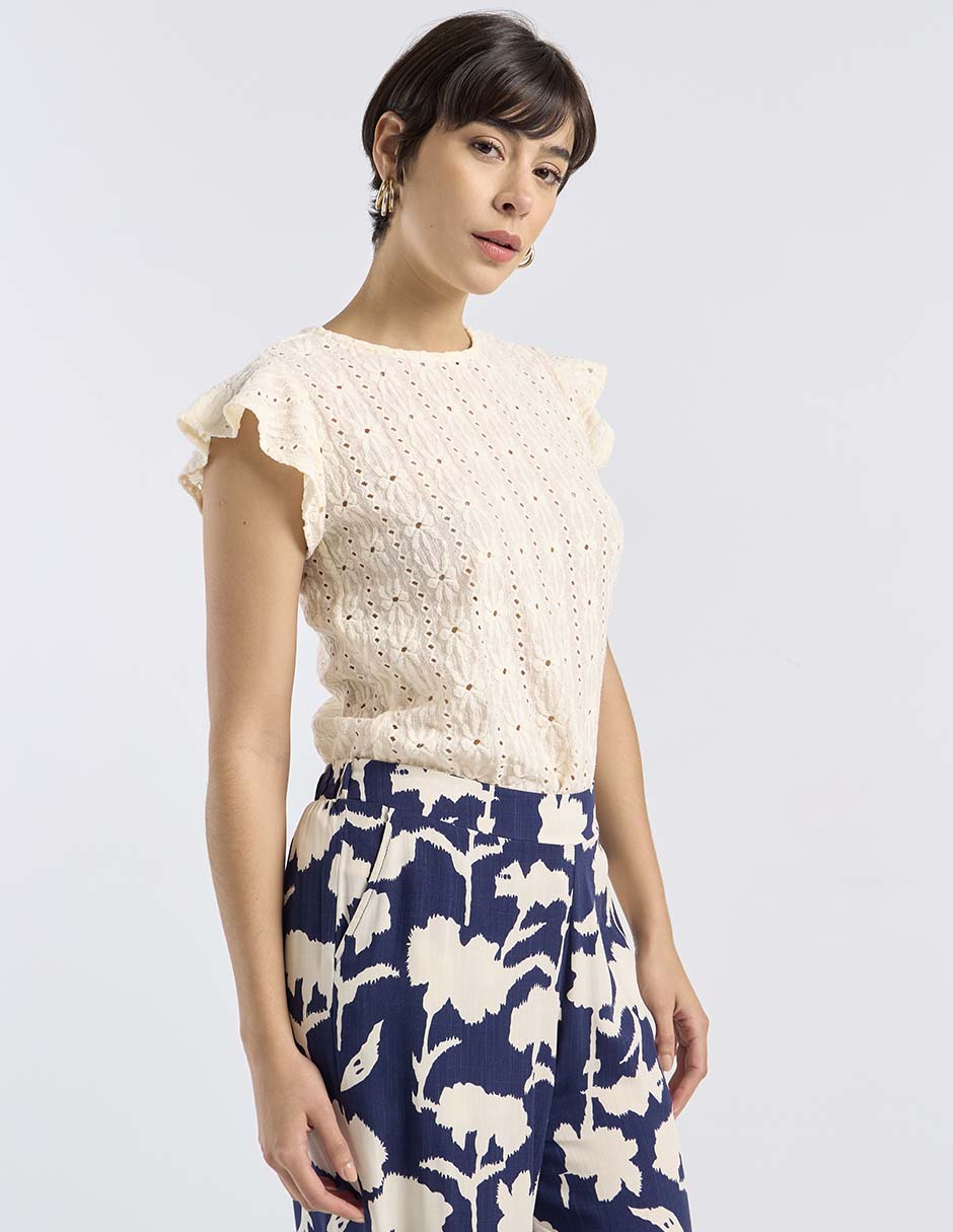 Blusa manga corta para mujer
